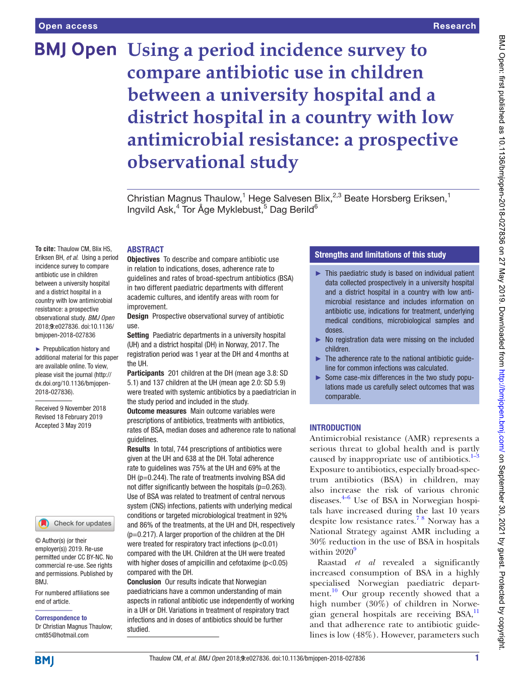 Using a Period Incidence Survey to Compare Antibiotic Use in Children