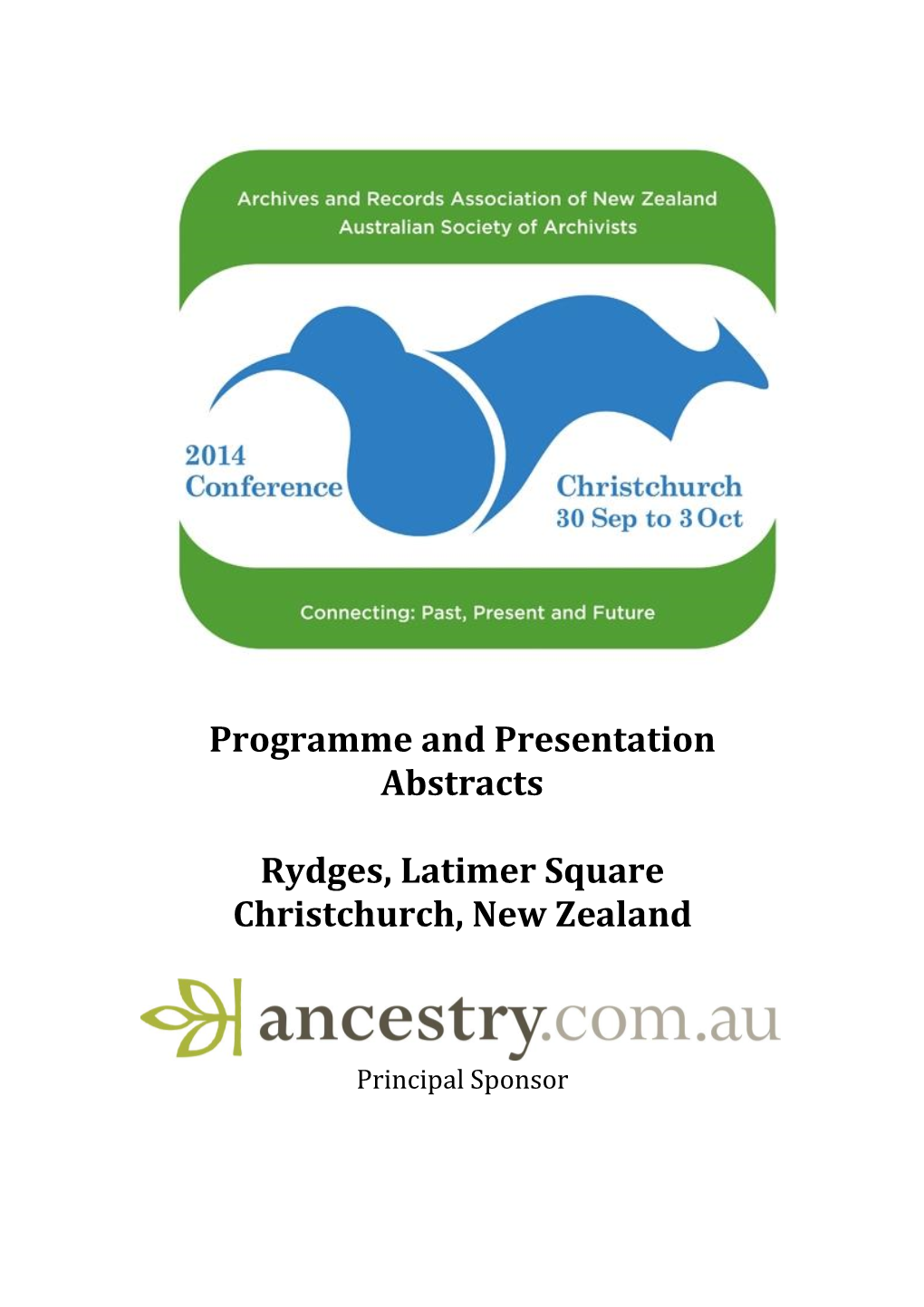 Joint ARANZ/ASA Conference 2014Overview of Sessions