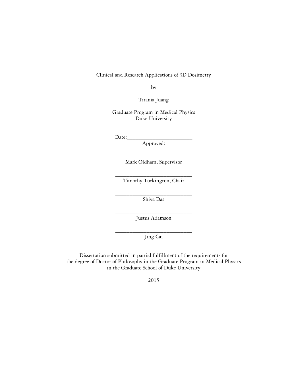 Clinical Applications of 3D Dosimetry