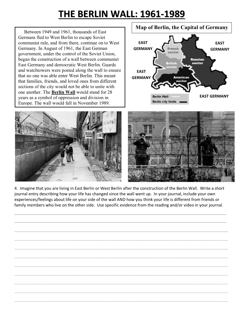 The Berlin Wall: 1961-19899