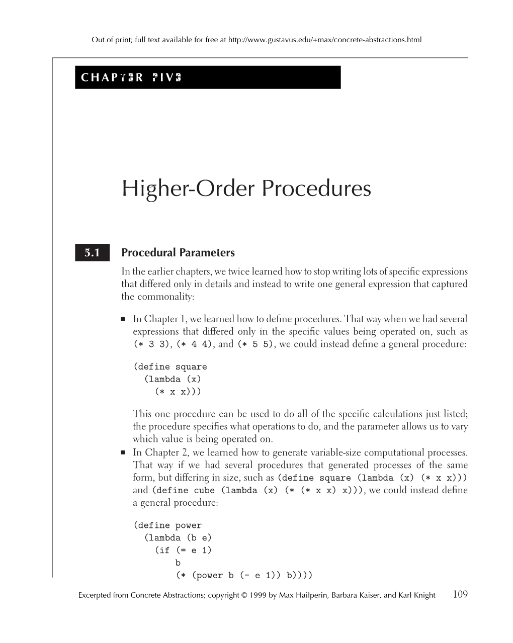 Chapter 5 of Concrete Abstractions: an Introduction to Computer