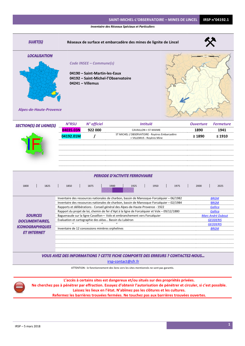 Saint-Michel-L'observatoire – MINES DE LINCEL