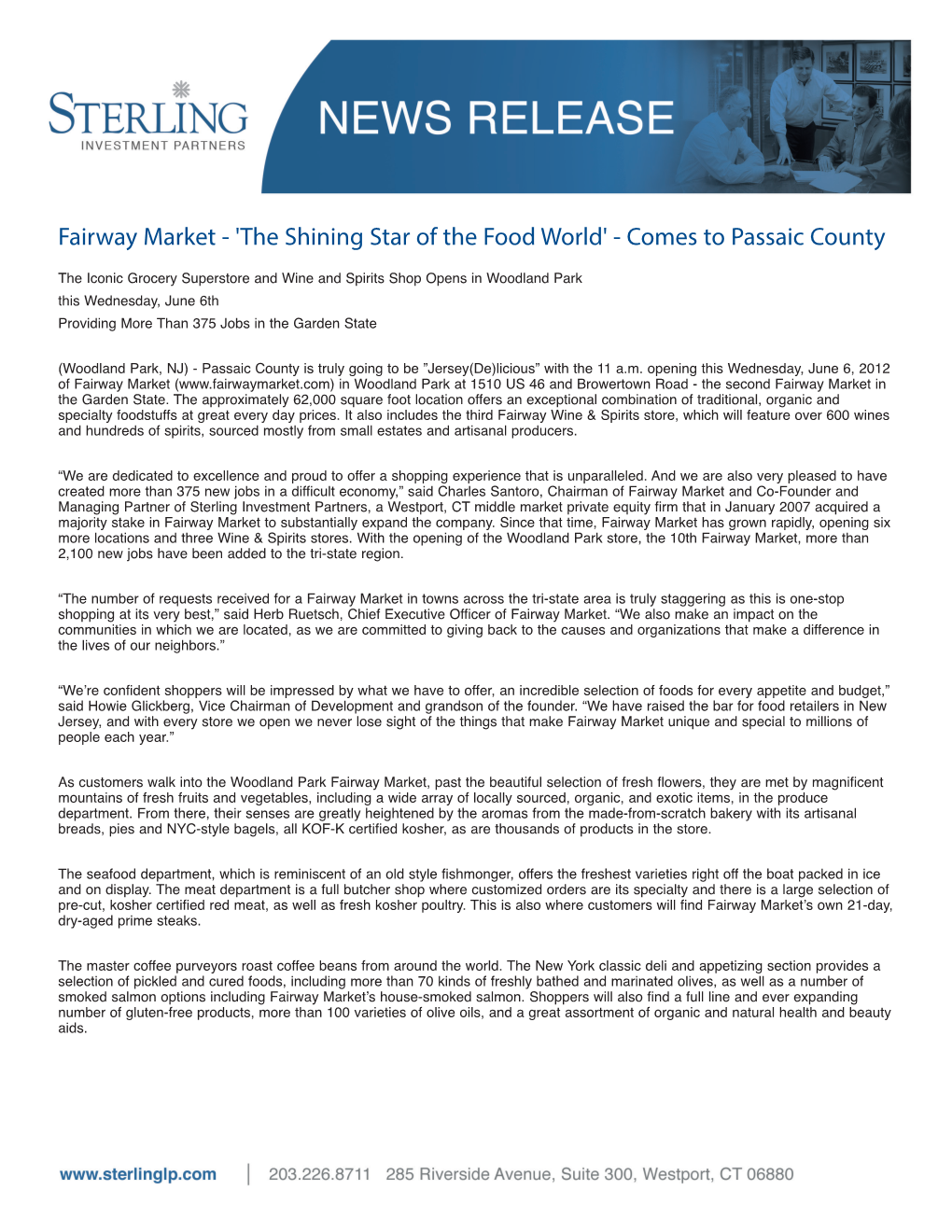 Fairway Market - 'The Shining Star of the Food World' - Comes to Passaic County