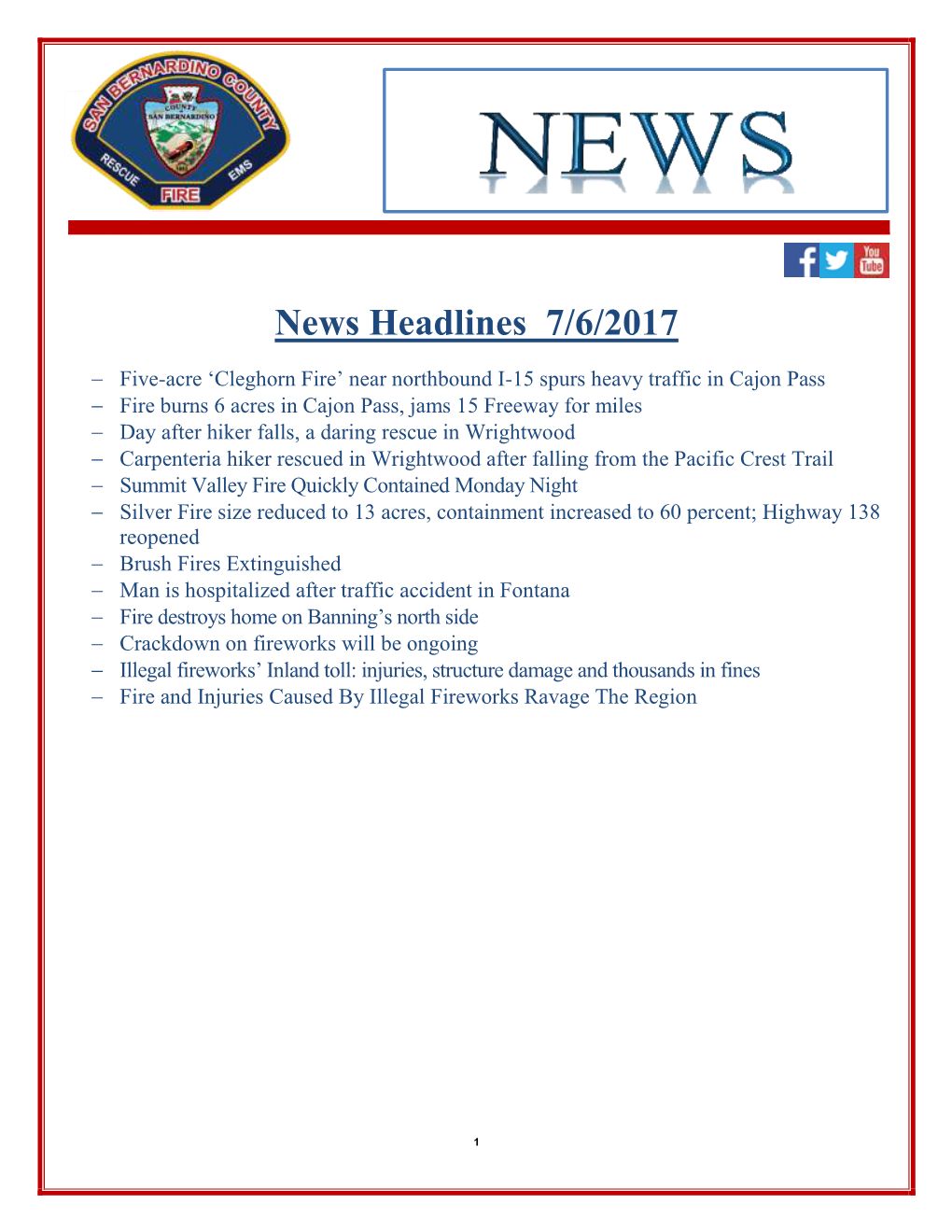 News Headlines 7/6/2017