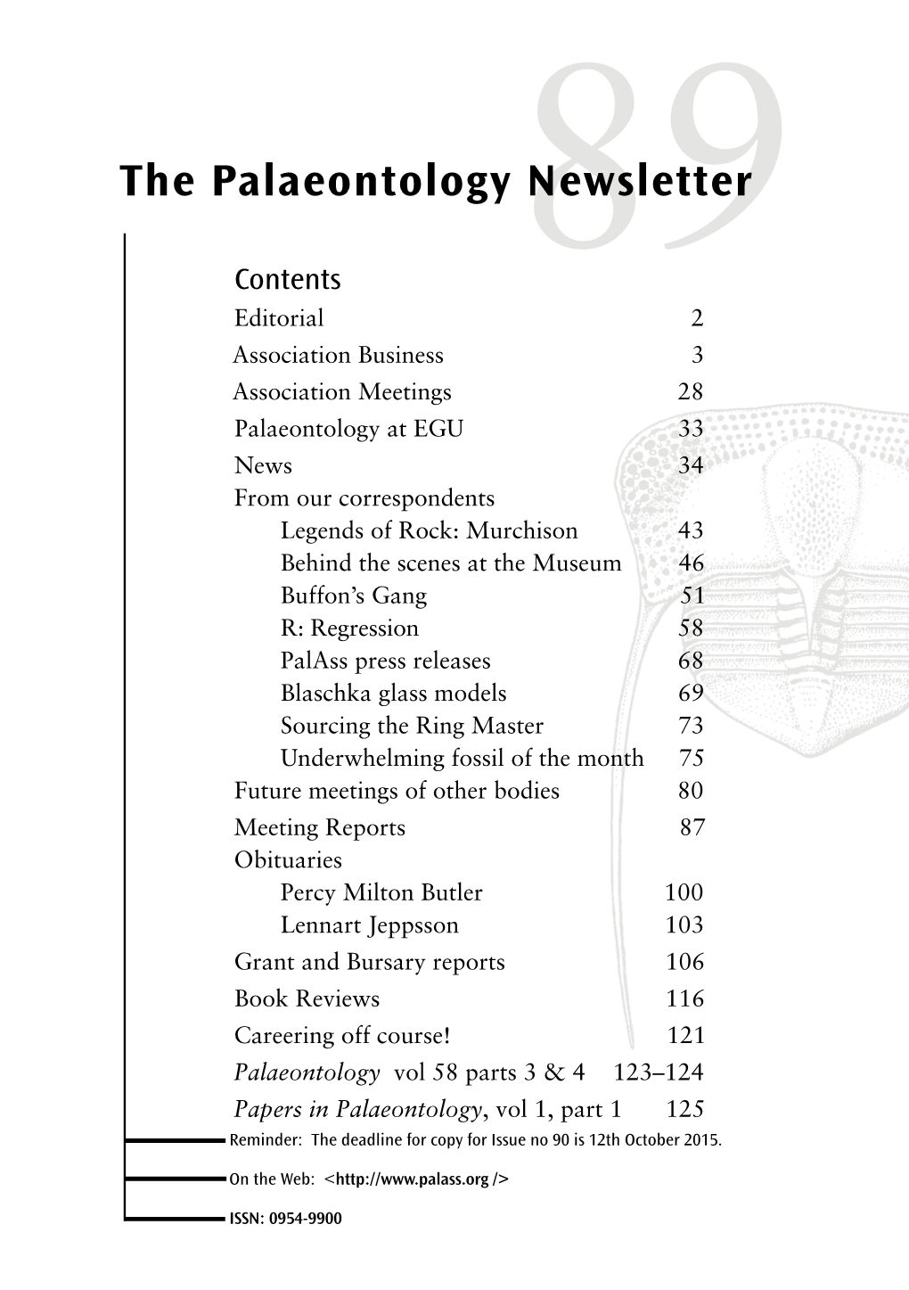 The Palaeontology Newsletter