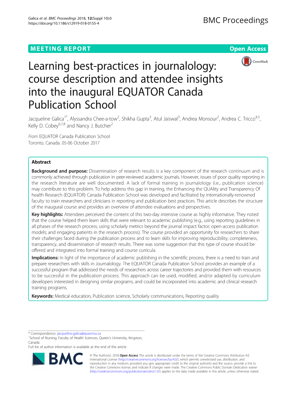 Learning Best-Practices in Journalology: Course Description