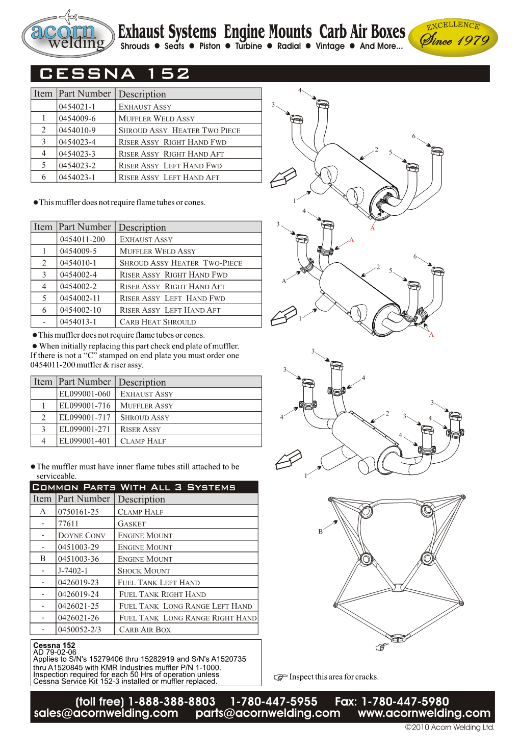 Cessna, 152, Exhaust System