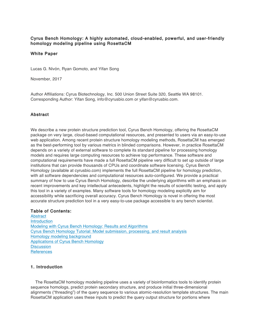 Homology Modeling (Comparative Modeling) Structure Prediction