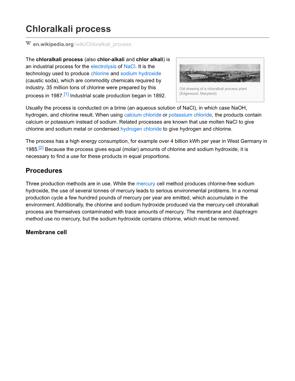 Chloralkali Process