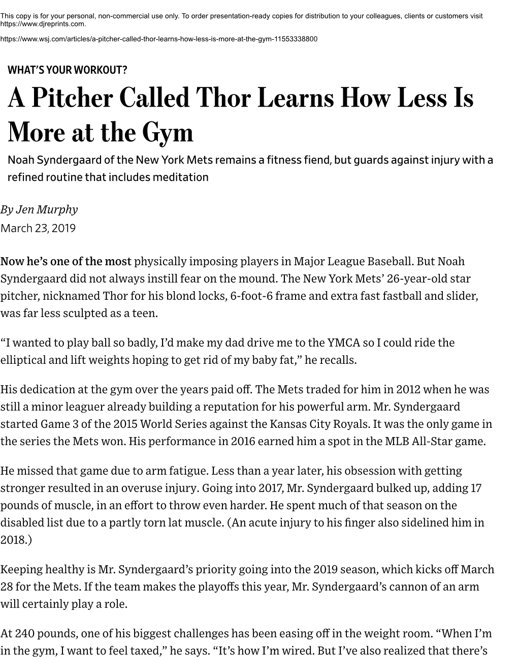 A Pitcher Called Thor Learns How Less Is More at The
