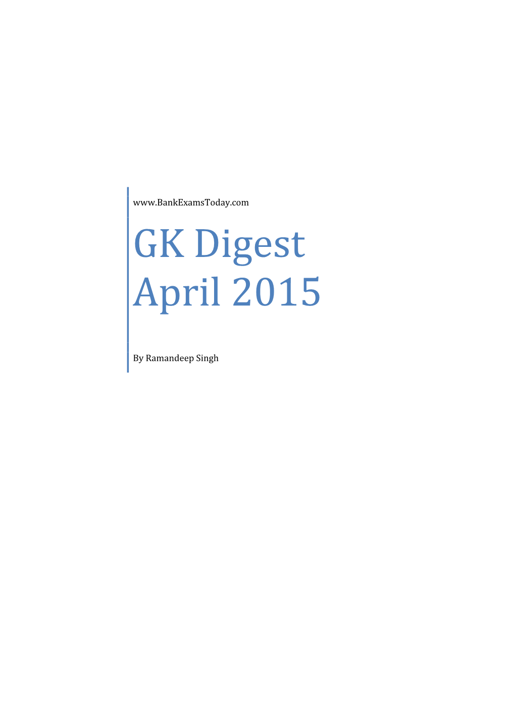 Gk Digest April 2015