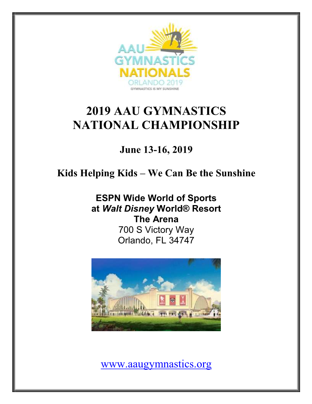 2019 Aau Gymnastics National Championship