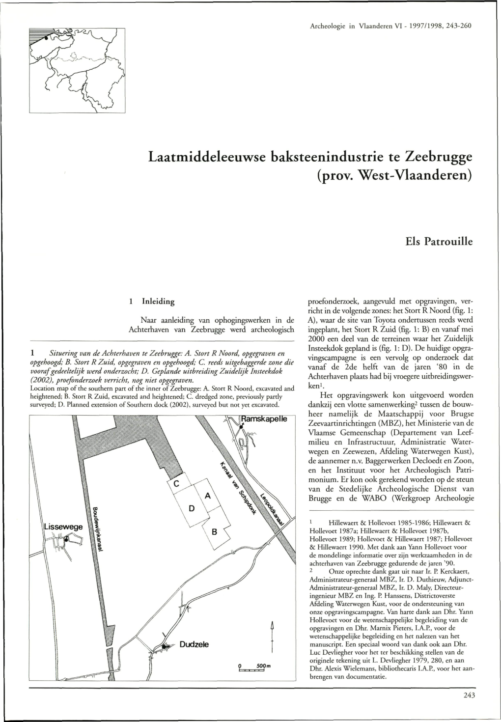 Laatmiddeleeuwse Baksteenindustrie Te Zeebrugge (Prov