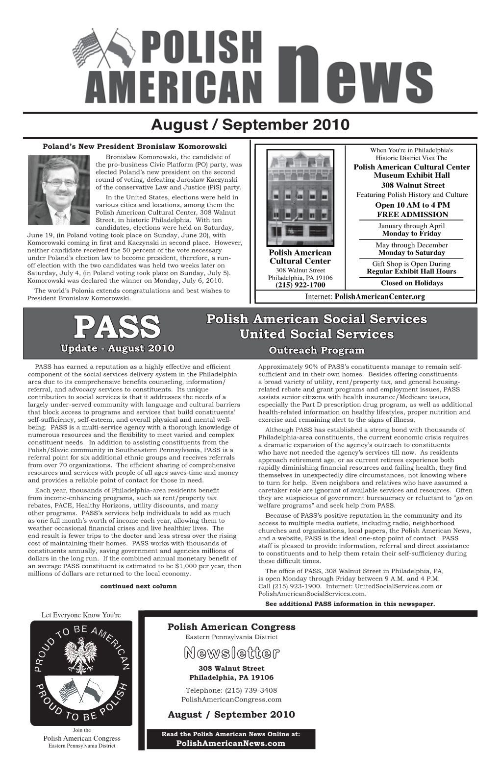 August / September 2010 Newsletter