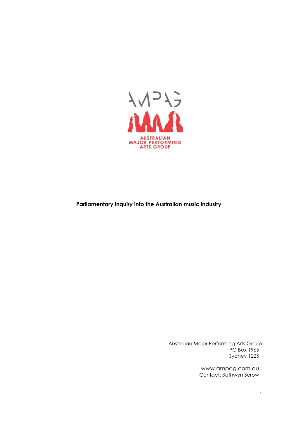 1 Parliamentary Inquiry Into the Australian Music Industry Www