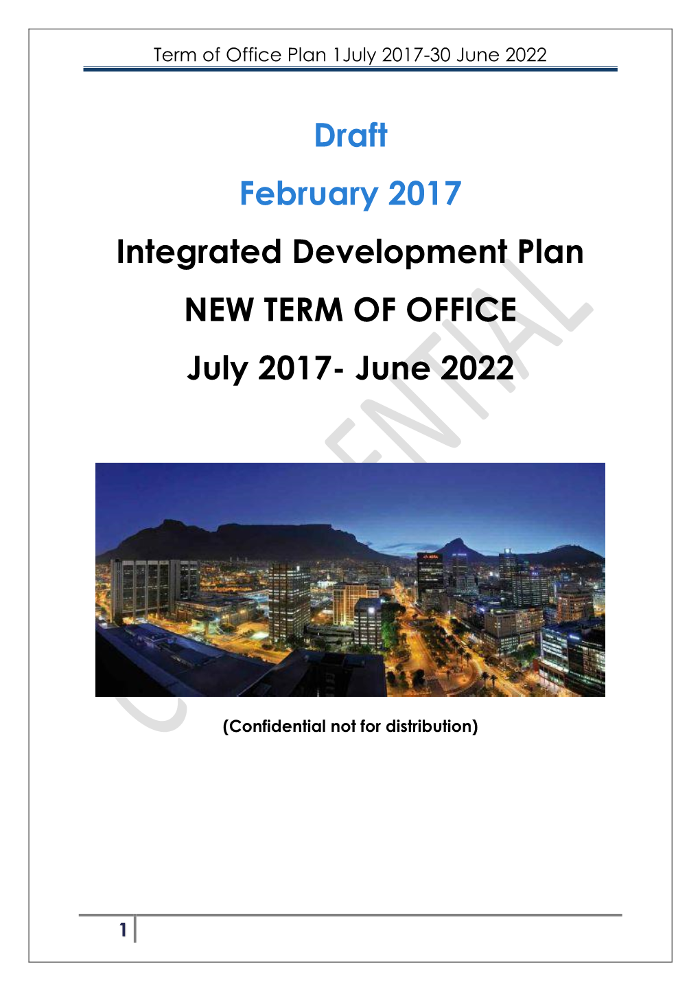 Term of Office Plan 1July 2017-30 June 2022