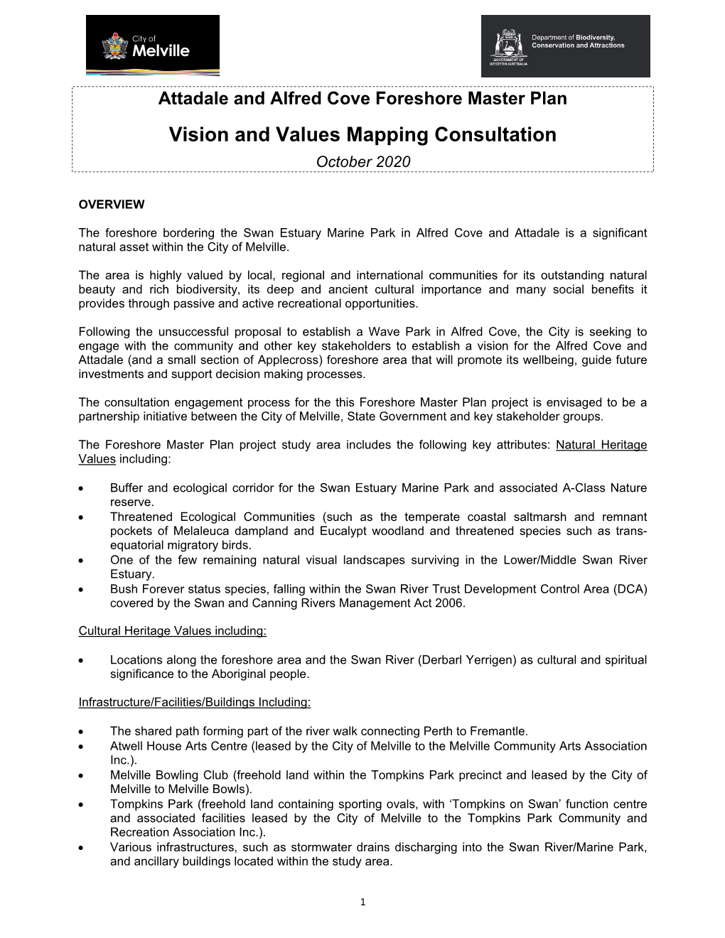 Vision and Values Mapping Consultation October 2020