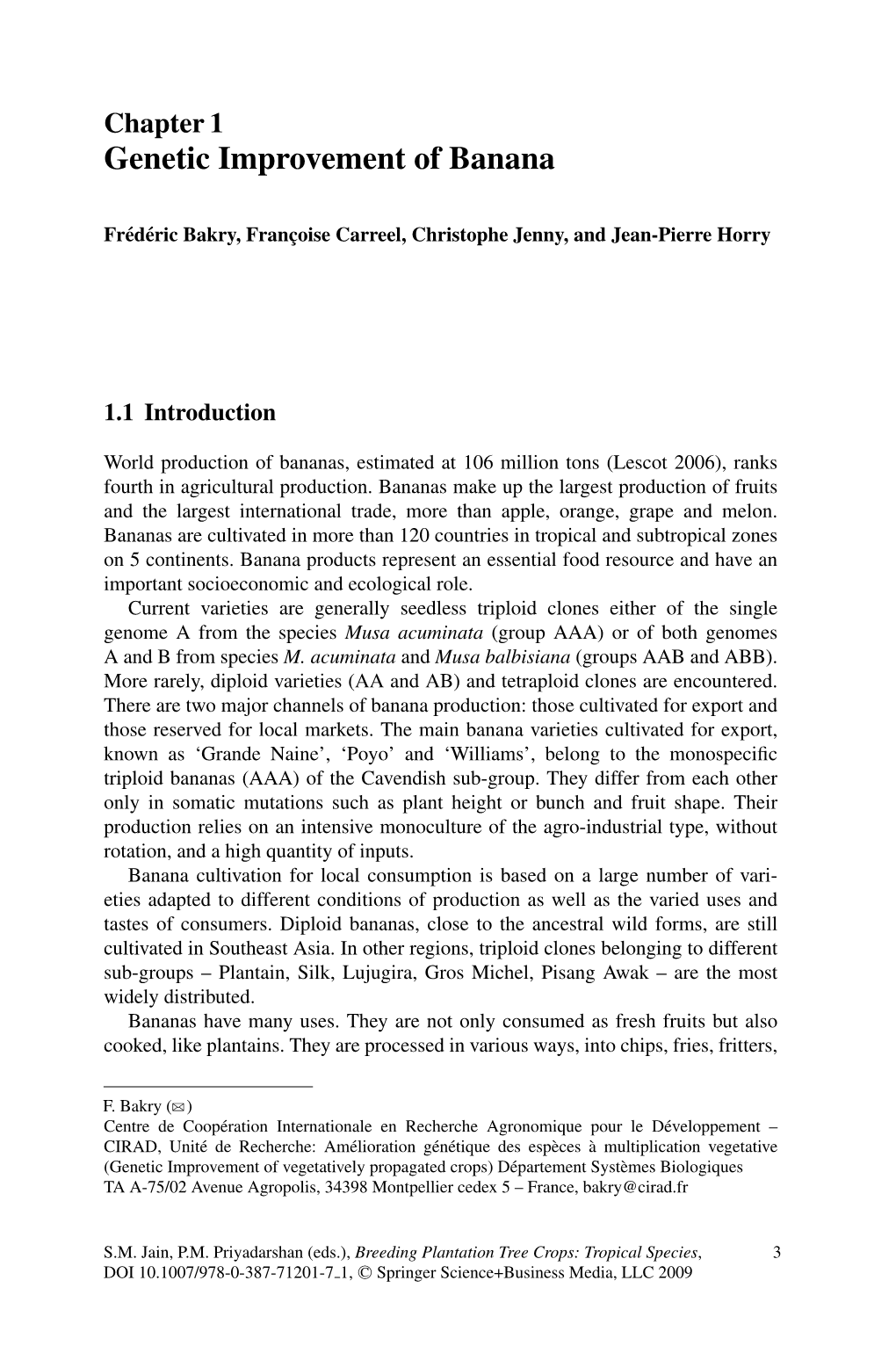 Chapter 1 Genetic Improvement of Banana