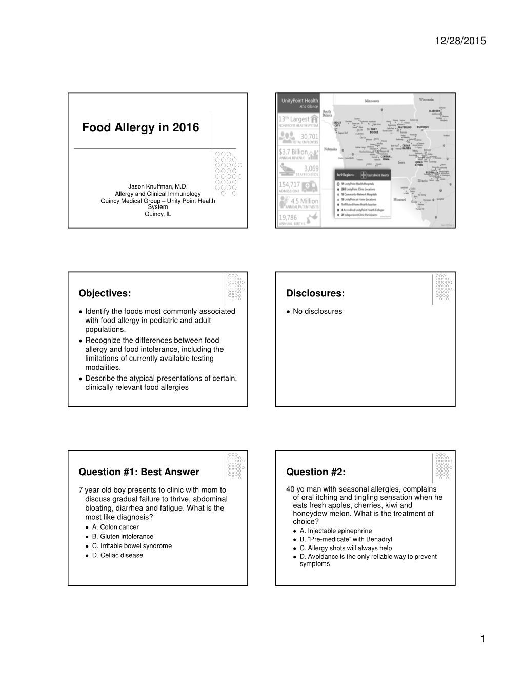 Food Allergy in 2016