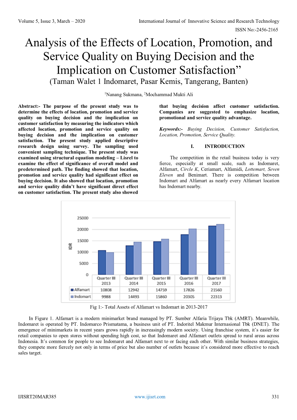 Analysis of the Effects of Location, Promotion, and Service Quality On
