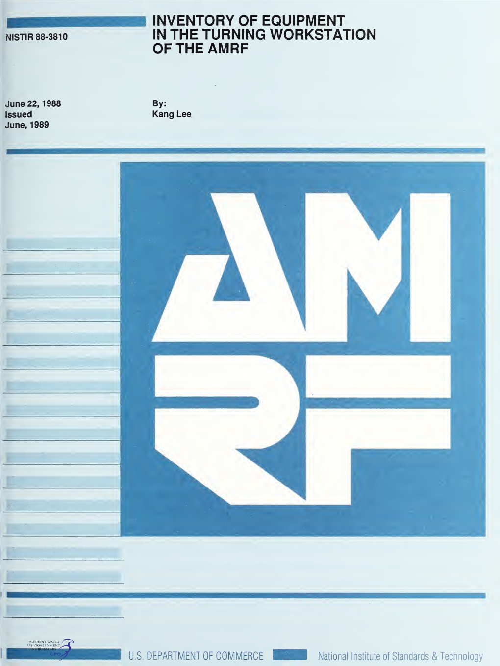 Inventory of Equipment in the Turning Workstation of the AMRF