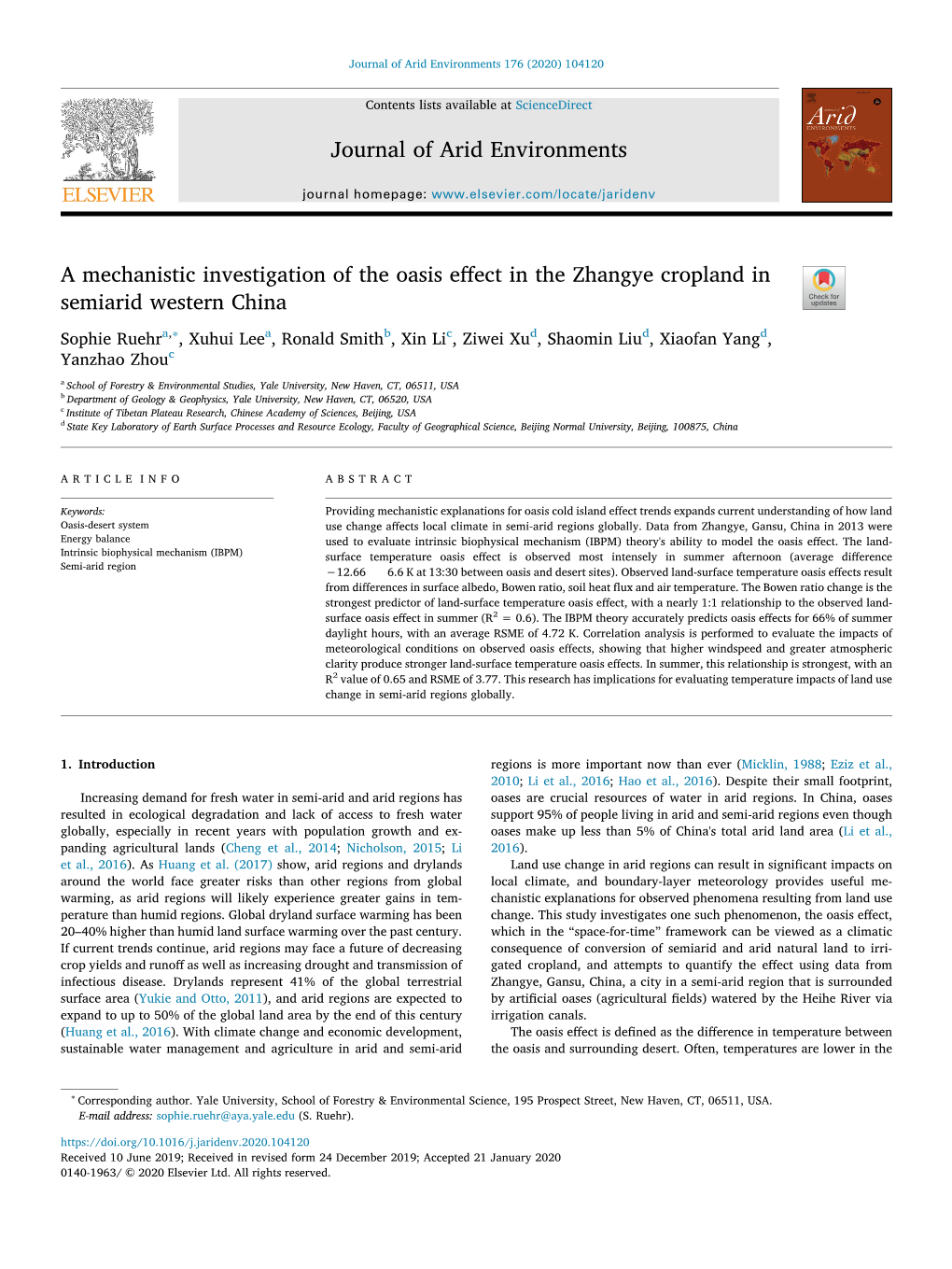 A Mechanistic Investigation of the Oasis Effect in The