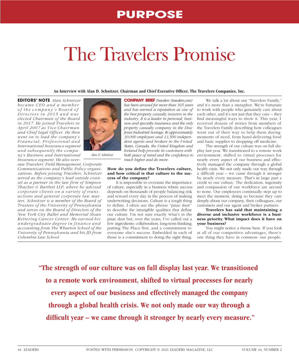 The Travelers Promise