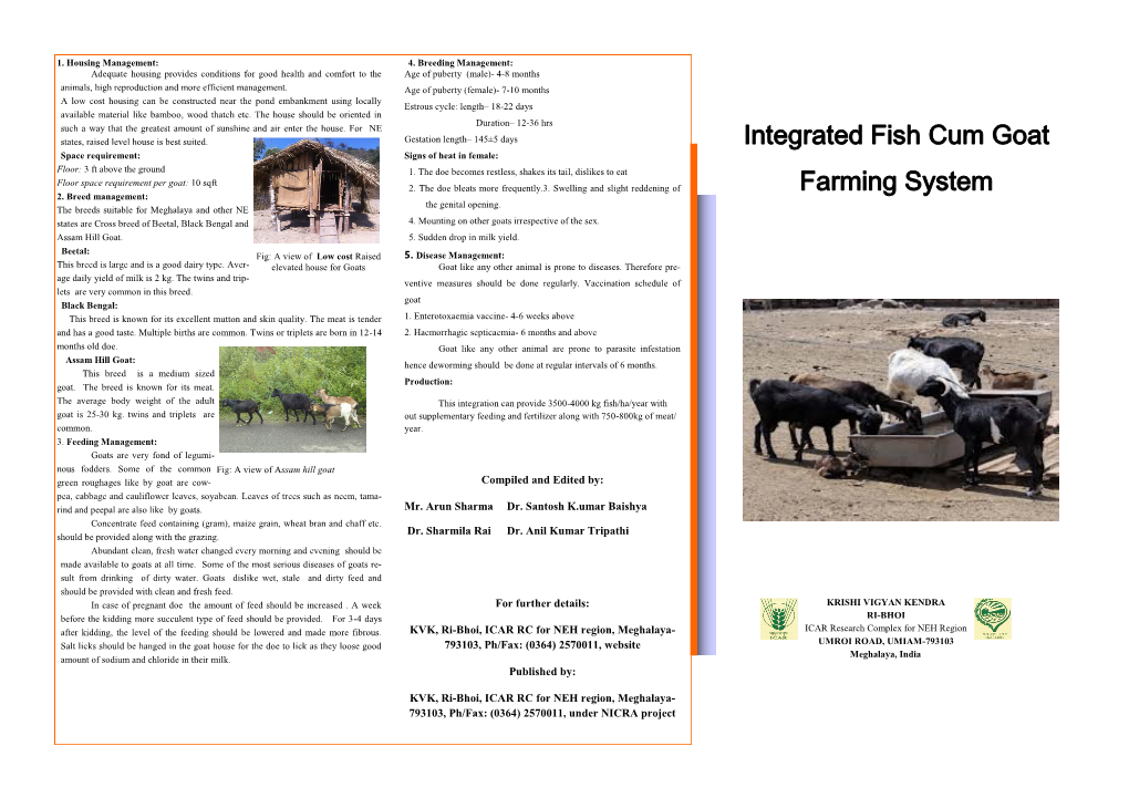 Integrated Fish Cum Goat Farming System?