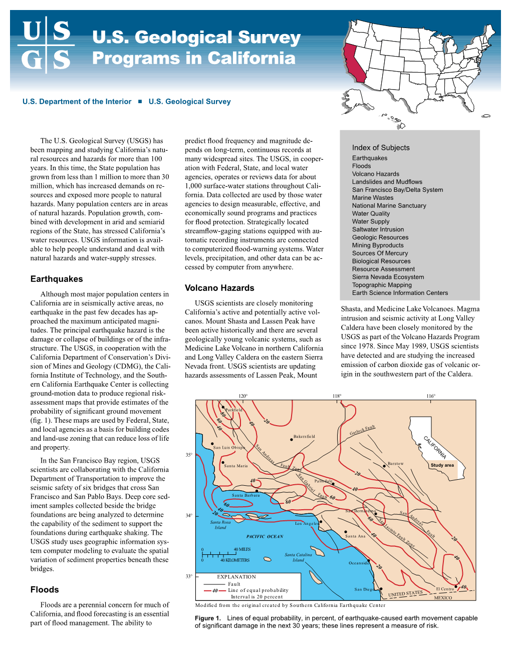 U.S. Geological Survey Programs in California