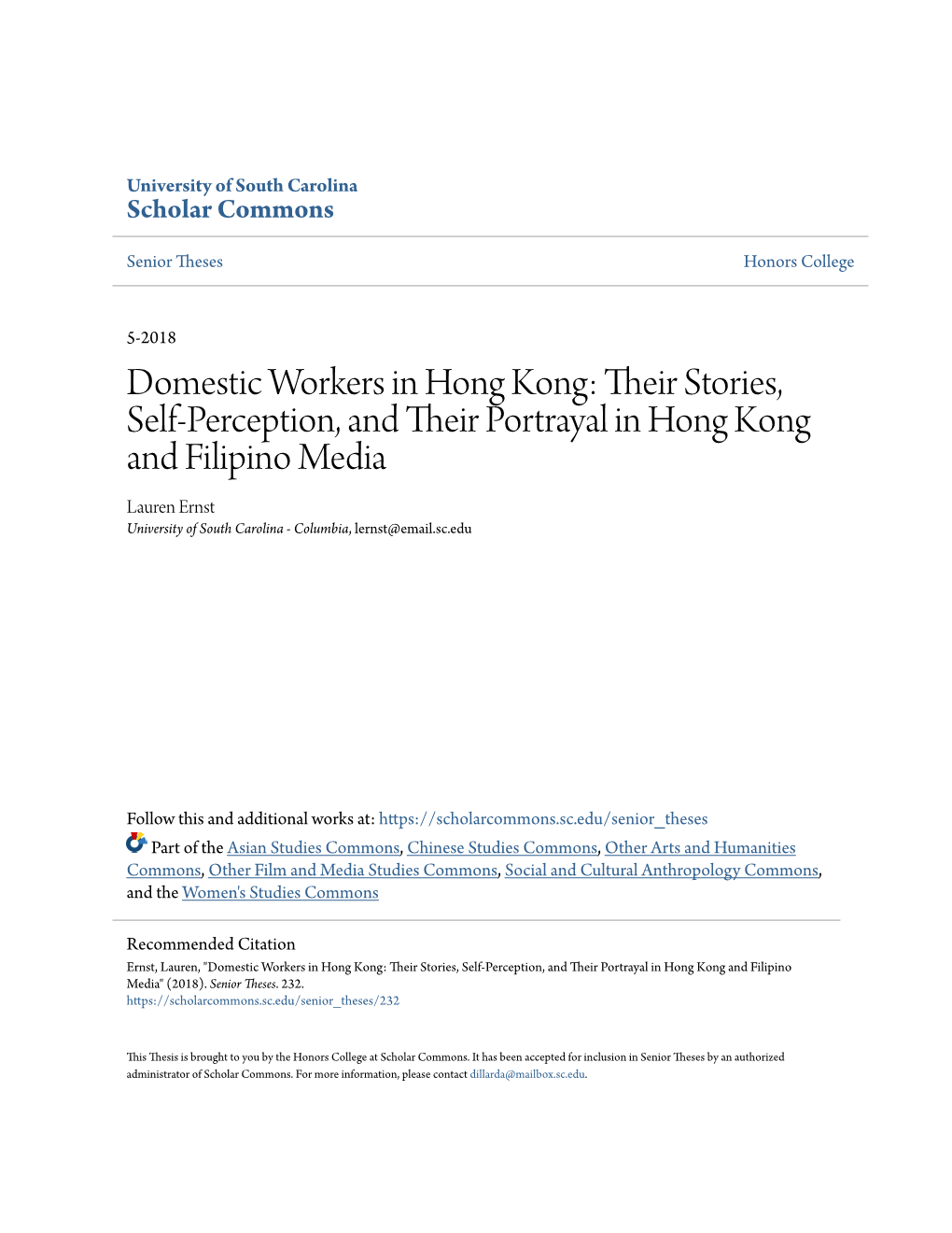 Domestic Workers in Hong Kong