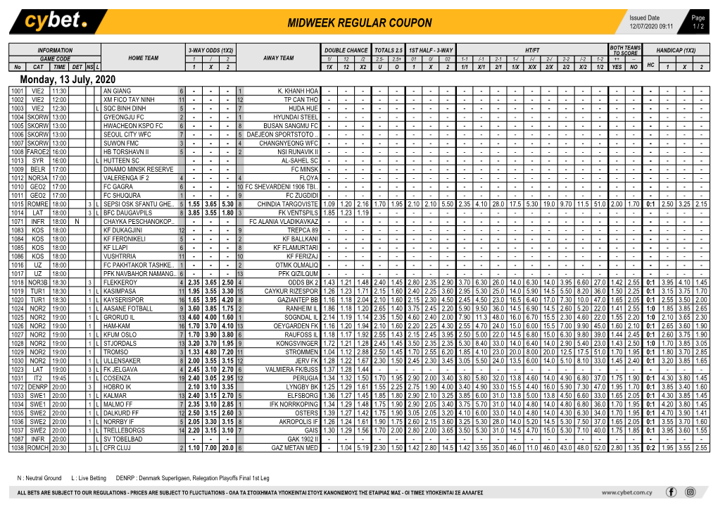 Midweek Regular Coupon 12/07/2020 09:11 1 / 2