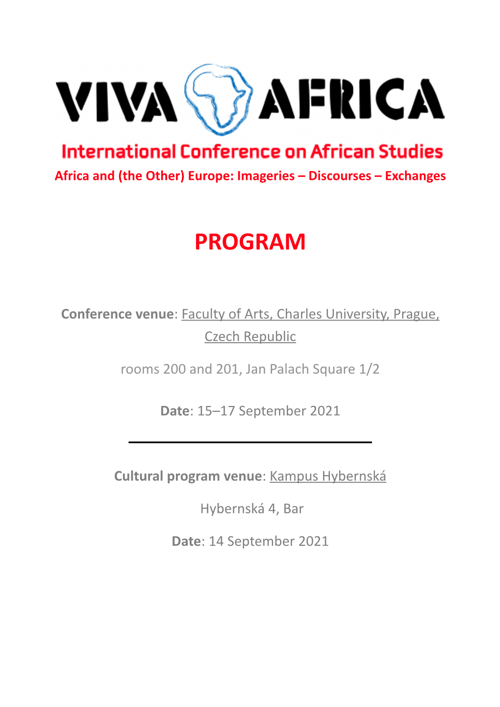 Viva Africa 2021 Program