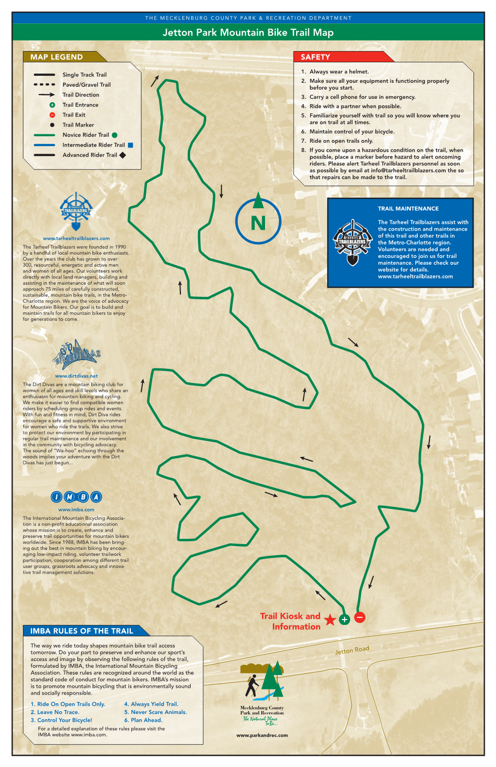 Jetton Park Mountain Bike Trail Map