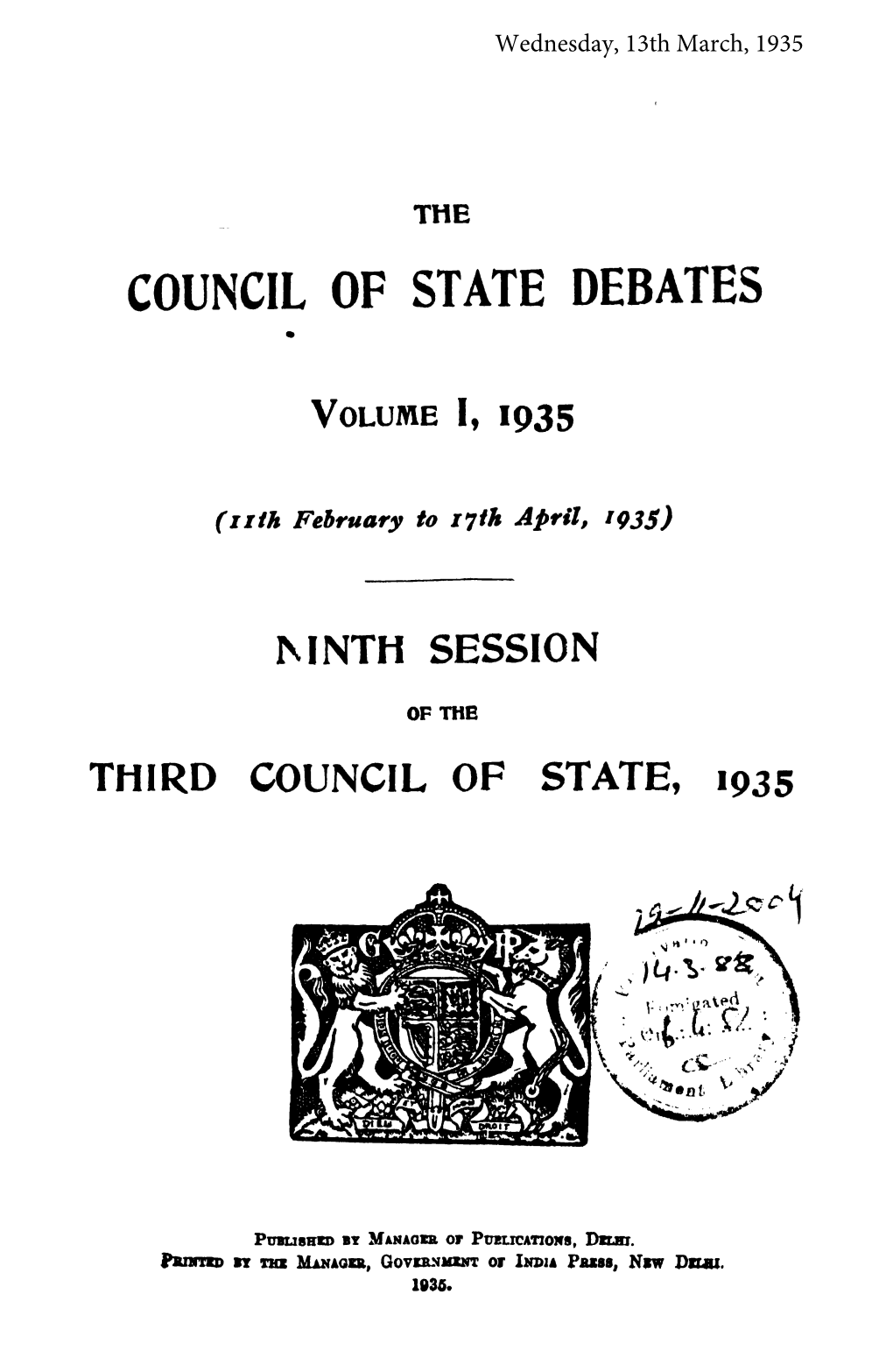 Council of State Debates