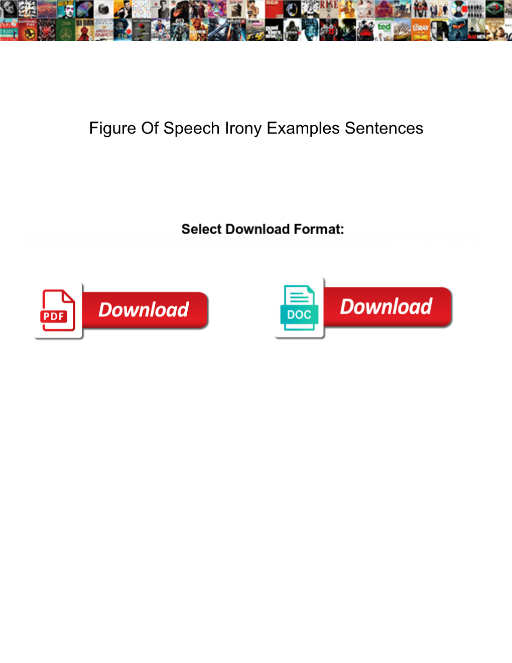 Figure of Speech Irony Examples Sentences