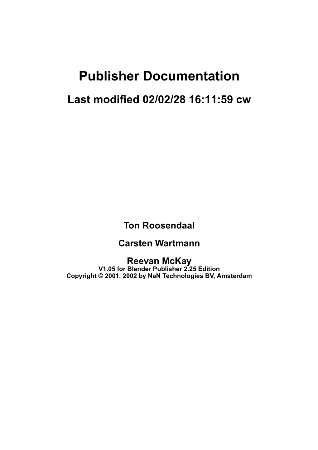 Publisher Documentation