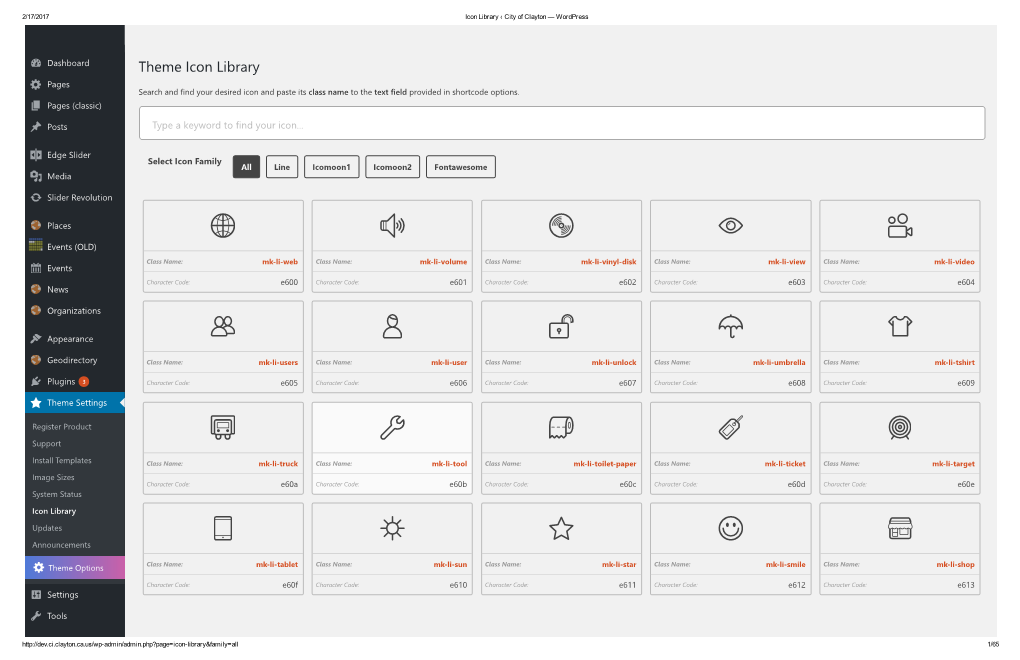 Theme Icon Library  Pages Search and Find Your Desired Icon and Paste Its Class Name to the Text Field Provided in Shortcode Options