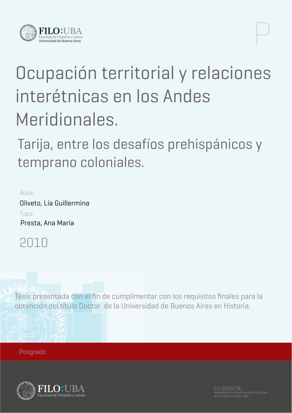 Ocupación Territorial Y Relaciones Interétnicas En Los Andes Meridionales