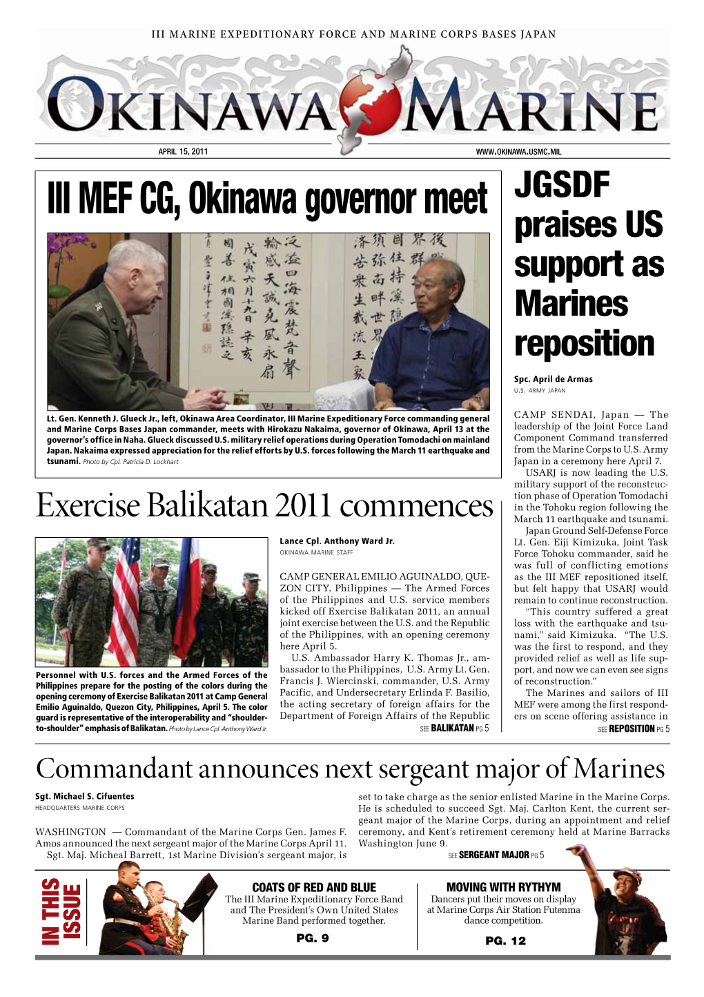 III MEF CG, Okinawa Governor Meet JGSDF Praises US Support As Marines Reposition