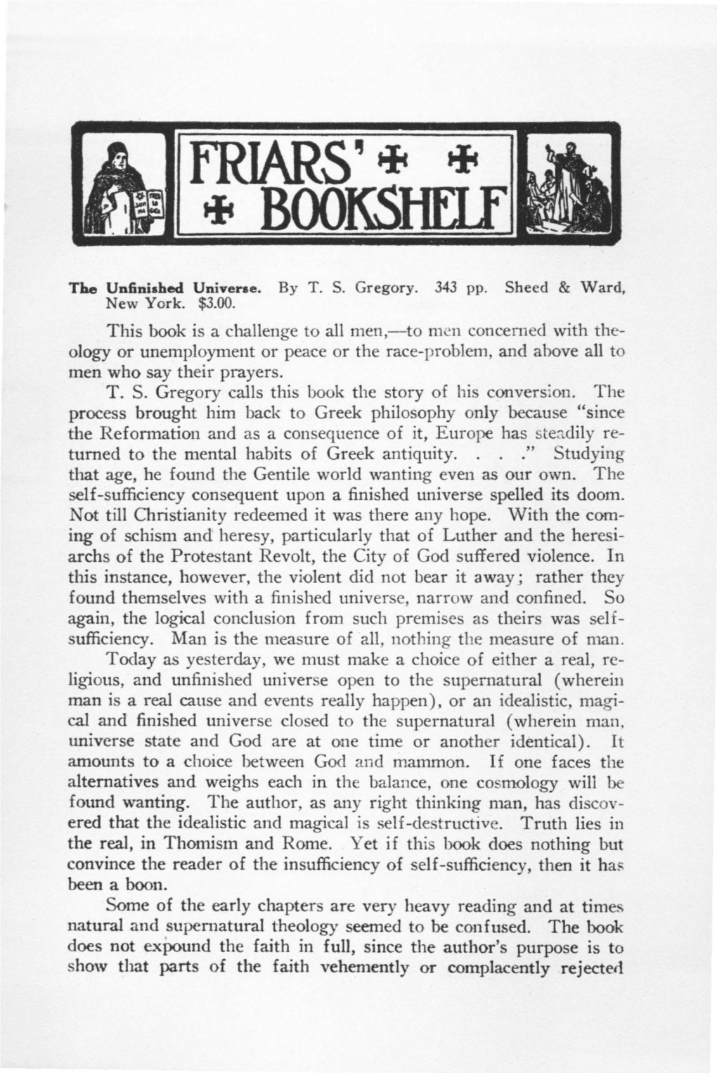 Friars' Bookshelf 137 Ans, Make One of the Most Important and Indispensible Sources for Historical Research Work, Not Only in the Life of St