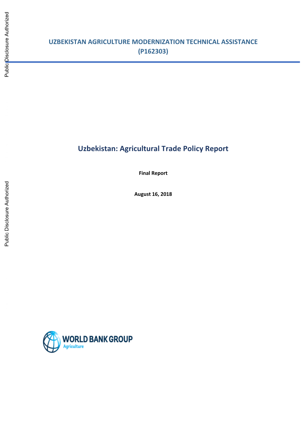 Agricultural Trade Policy Report