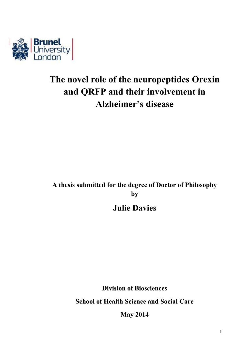 The Novel Role of the Neuropeptides Orexin and QRFP and Their Involvement in Alzheimer’S Disease