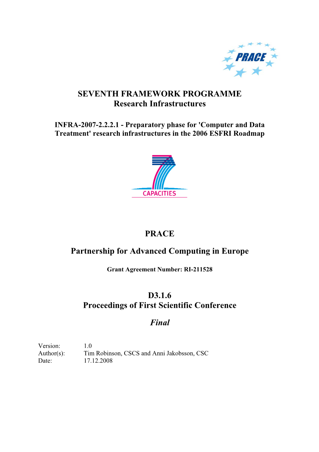 Research Infrastructures in the 2006 ESFRI Roadmap