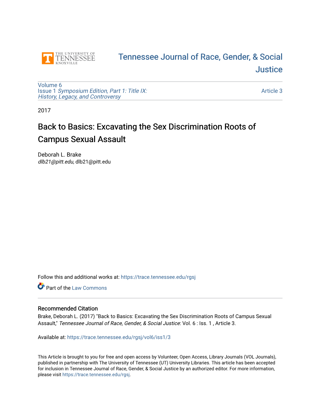 Excavating the Sex Discrimination Roots of Campus Sexual Assault