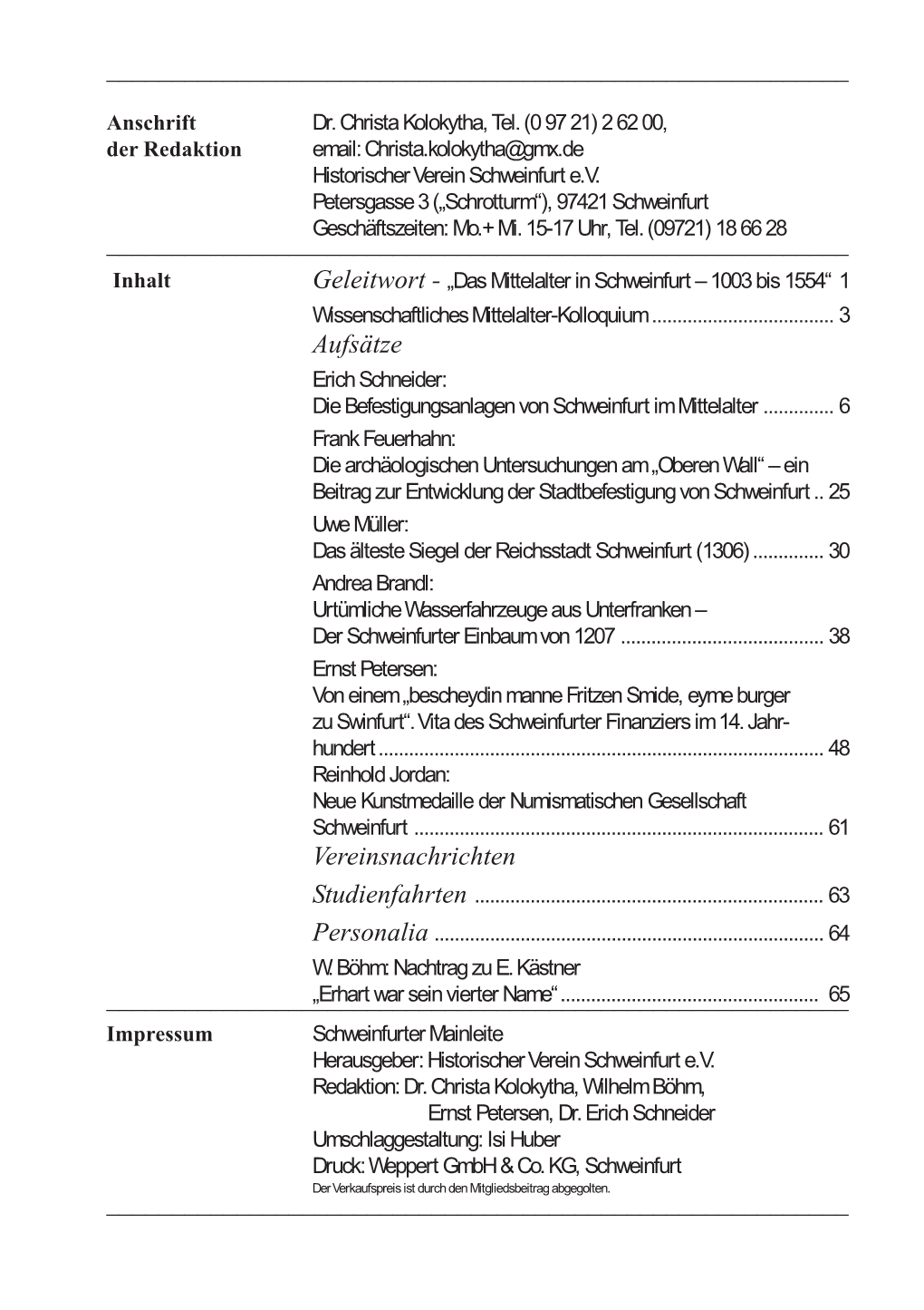 Aufsätze Vereinsnachrichten