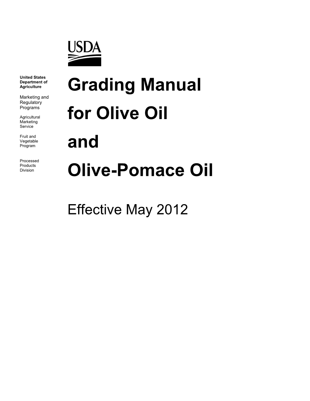 Inspection Instructions for Olive Oil and Olive-Pomace