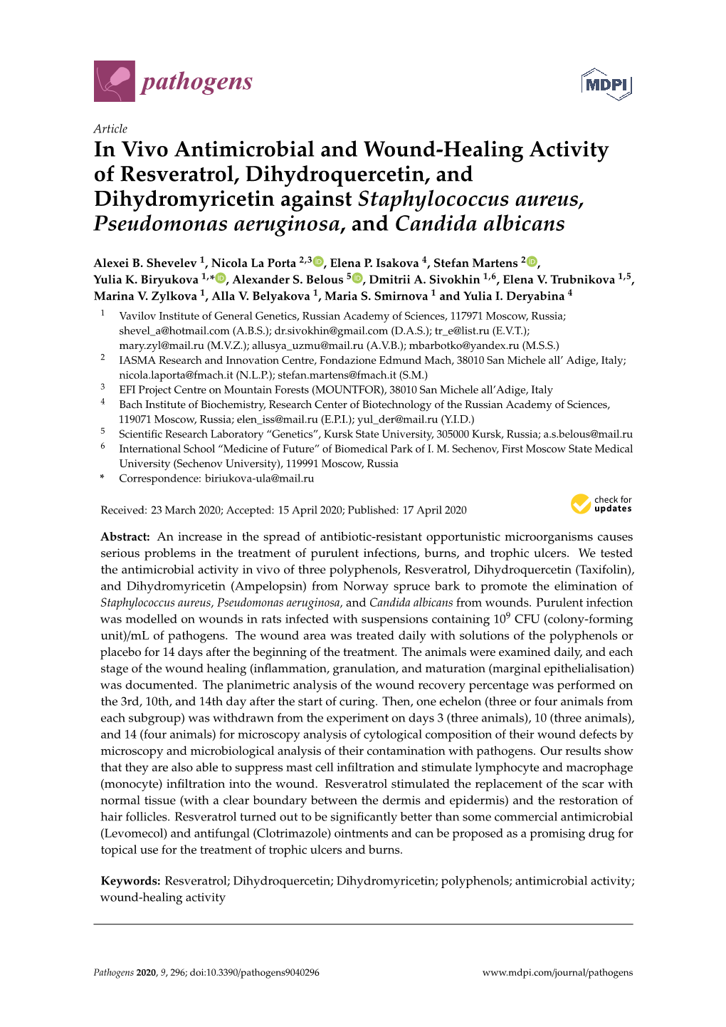 In Vivo Antimicrobial and Wound-Healing Activity Of