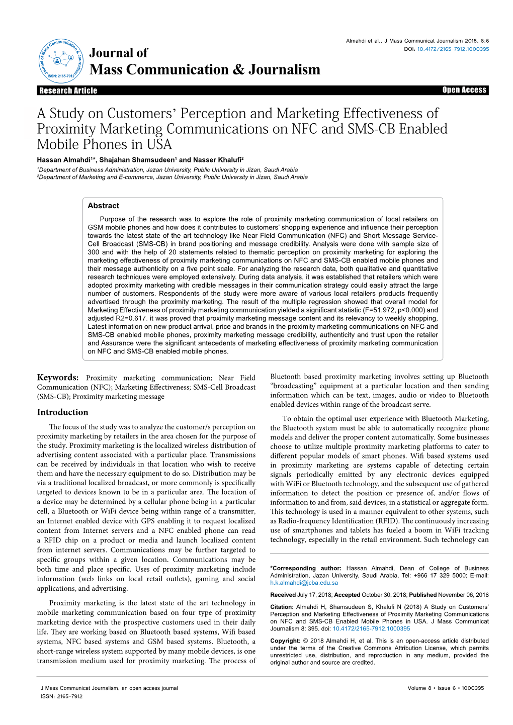 A Study on Customers' Perception and Marketing Effectiveness Of