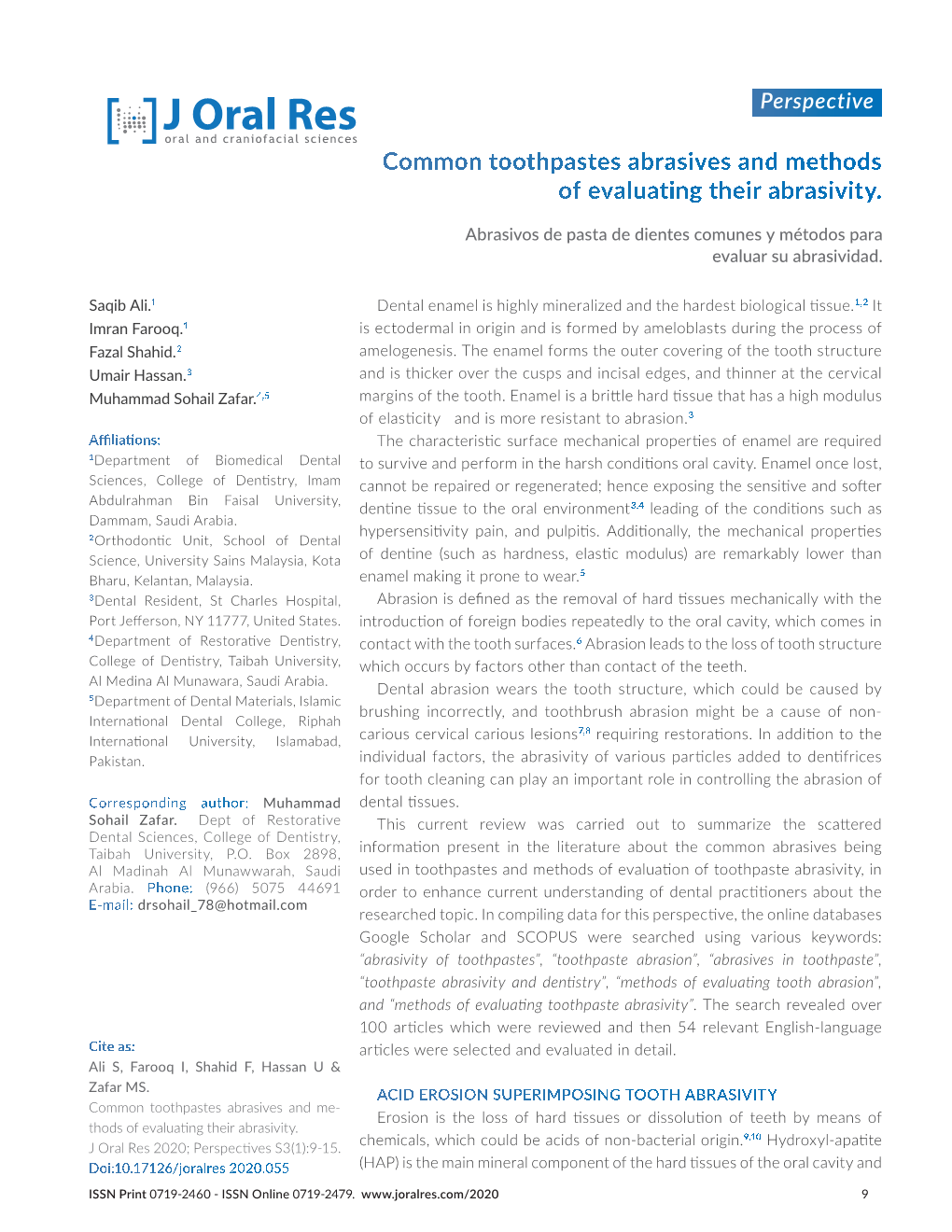 Common Toothpastes Abrasives and Methods of Evaluating Their Abrasivity