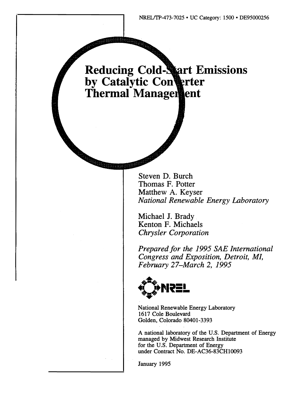 Reducing Cold-Start Emissions by Catalytic Converter Thermal Management